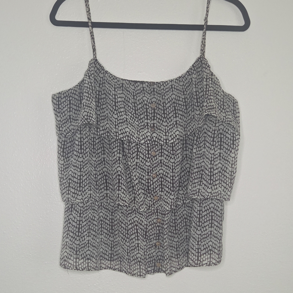 Women’s Brown & Beige Patterned Spaghetti Strap Top